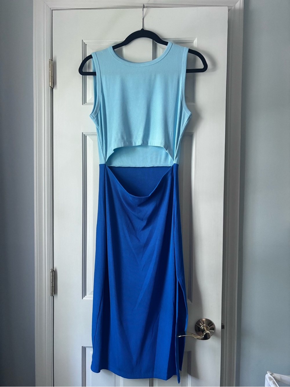 Women’s Two-Tone Blue Cutout Dress